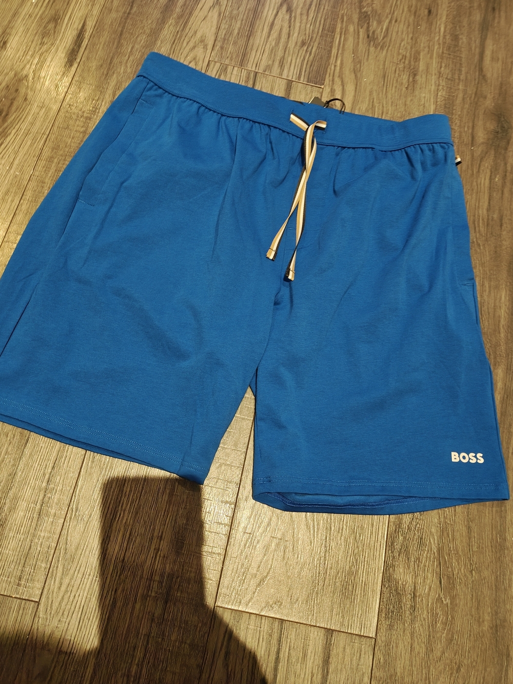 Boss Blue Drawstring Shorts with Contrast Cord